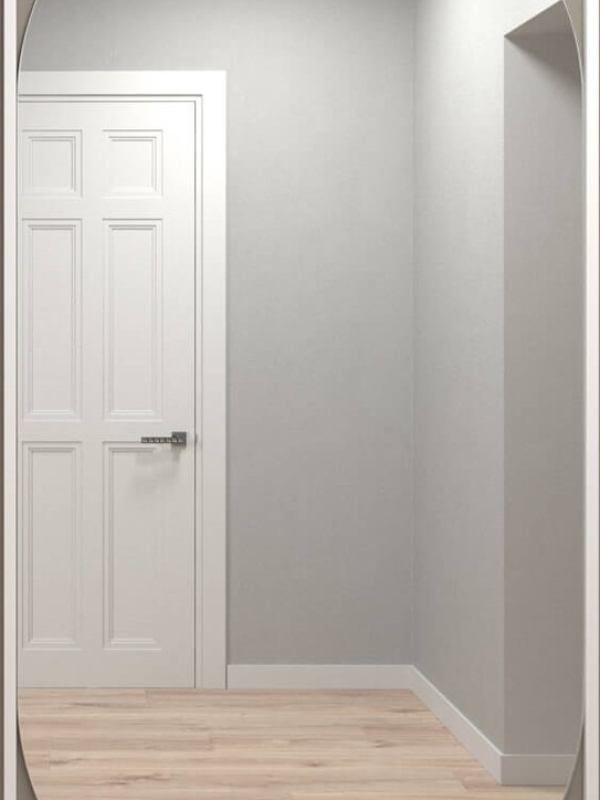 Дизайнерское настенное напольное зеркало Glass Memory Lustrous max в металлической раме белого цвета